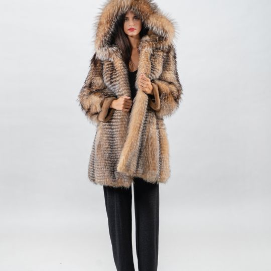 Golden Raccoon Fur Coat