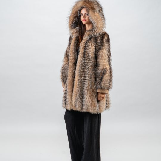 Golden Raccoon Fur Coat