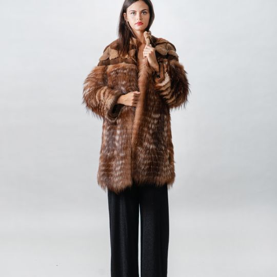 Golden Raccoon Fur Coat