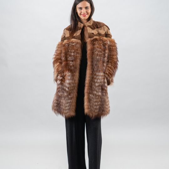 Golden Raccoon Fur Coat