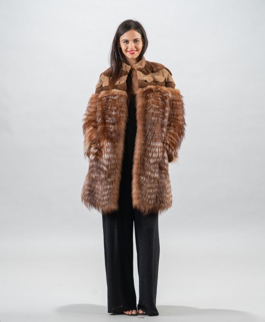 Golden Raccoon Fur Coat