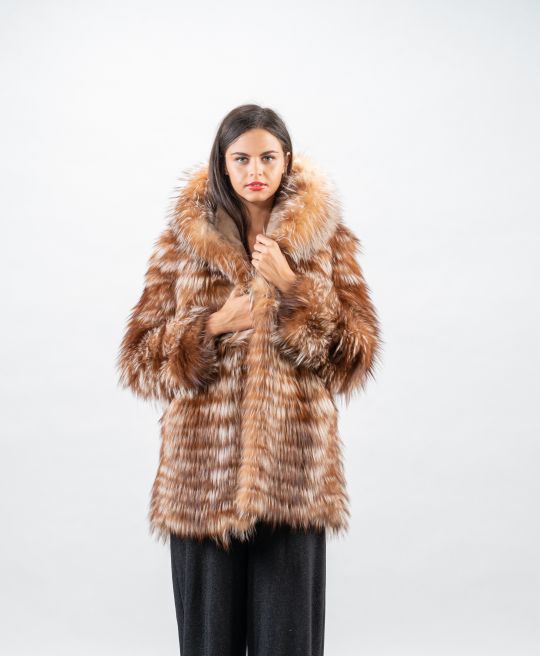 Golden Raccoon Fur Coat