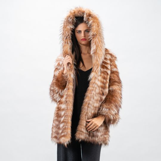 Golden Raccoon Fur Coat