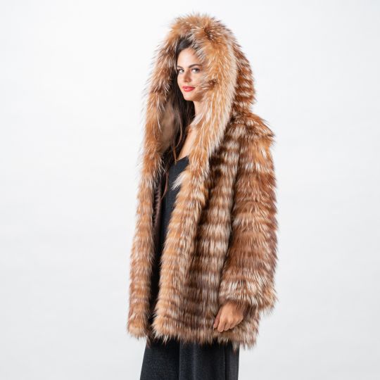 Golden Raccoon Fur Coat