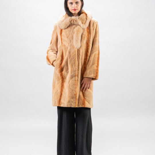 Golden Raccoon Fur Coat