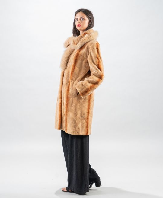 Golden Raccoon Fur Coat