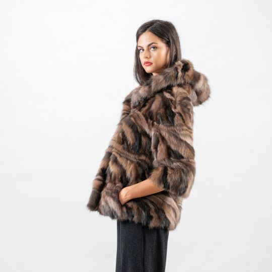 Golden Raccoon Fur Coat