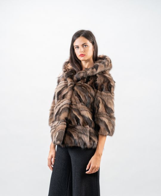 Golden Raccoon Fur Coat