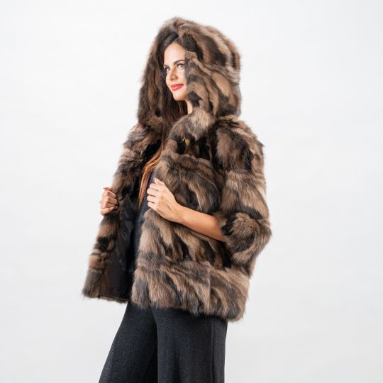 Golden Raccoon Fur Coat