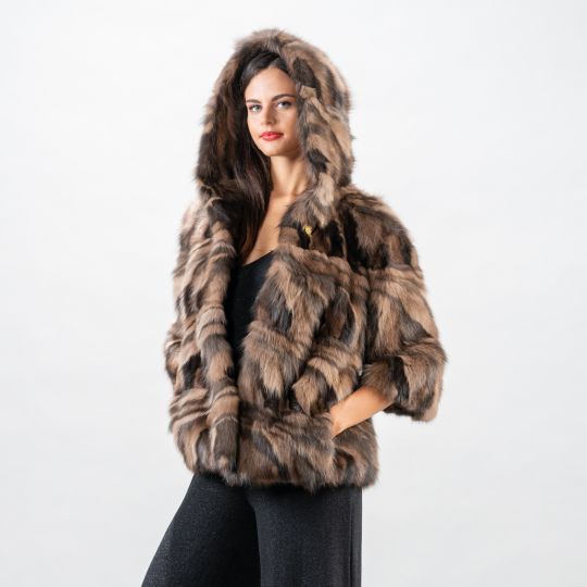 Golden Raccoon Fur Coat