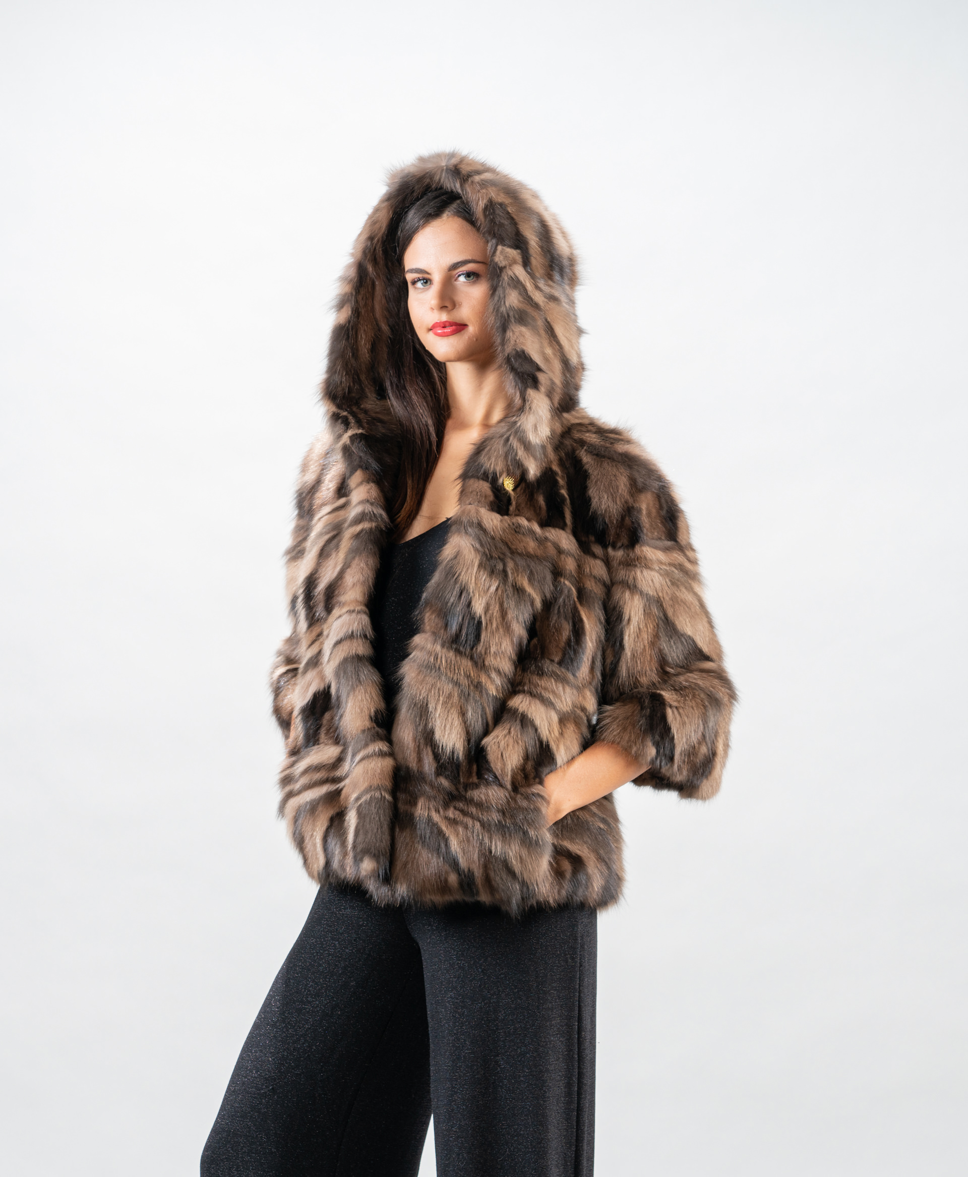 Hooded Sable Fur Jacket - Askio Fashion