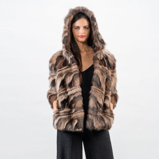 Golden Raccoon Fur Coat