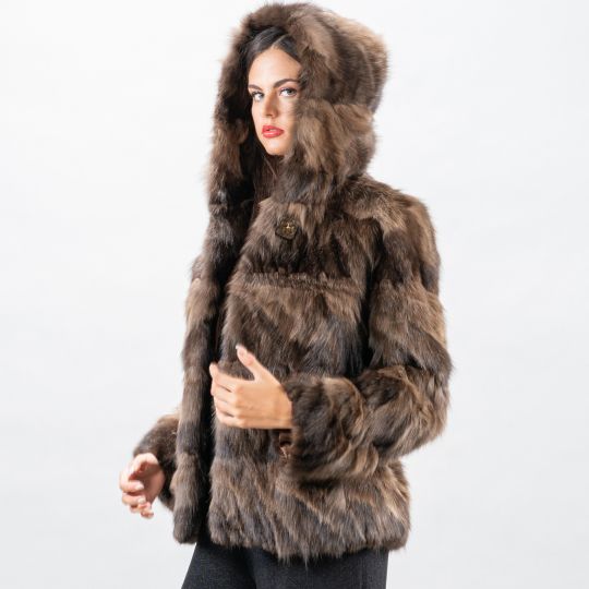 Golden Raccoon Fur Coat