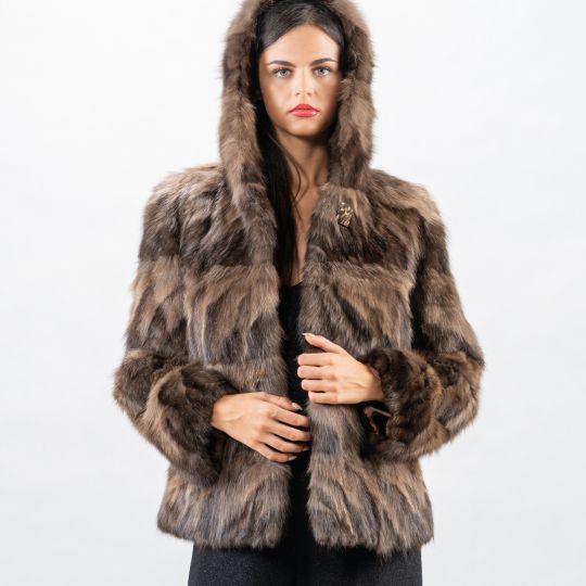 Golden Raccoon Fur Coat