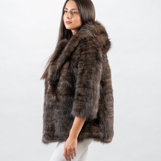 Golden Raccoon Fur Coat