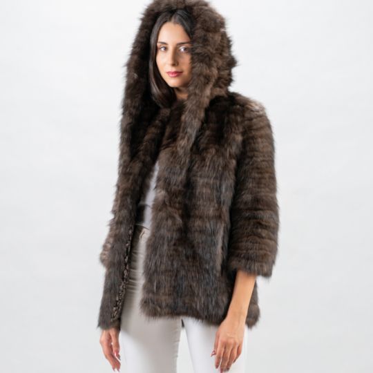 Golden Raccoon Fur Coat