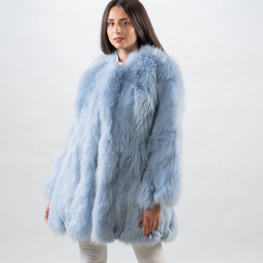 Hellblau Finn Raccoon Pelzjacke