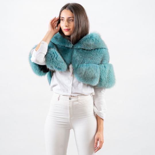 Special Turquoise Fox Fur Stole