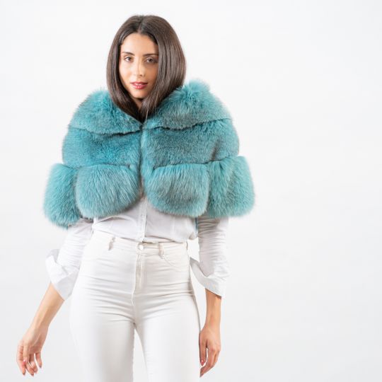 Special Turquoise Fox Fur Stole