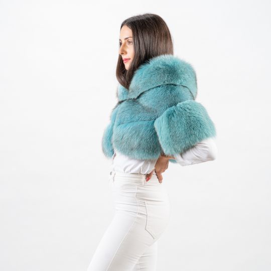 Special Turquoise Fox Fur Stole