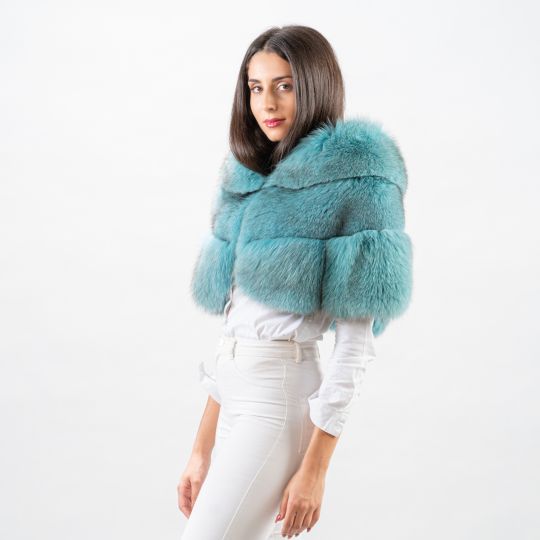 Special Turquoise Fox Fur Stole