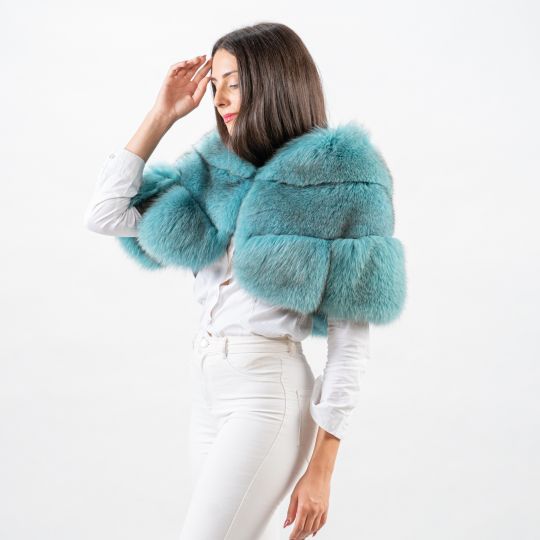 Special Turquoise Fox Fur Stole