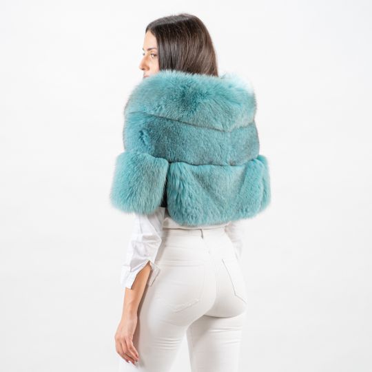 Special Turquoise Fox Fur Stole