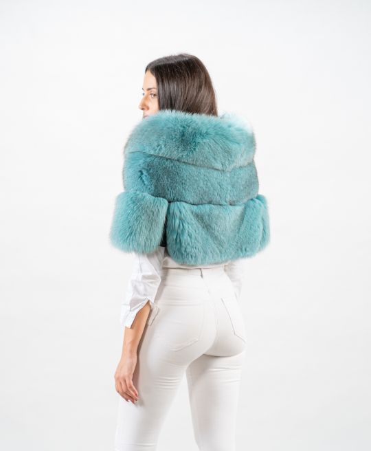 Special Turquoise Fox Fur Stole