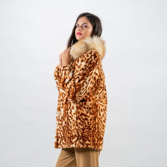 Leopard Mink Fur Jacket