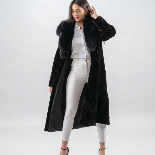 Black Sheared Mink Fur Coat