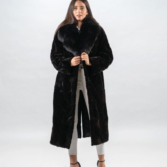 Black Sheared Mink Fur Coat