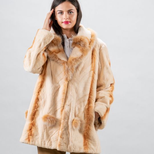 Cream Sheared Mink Fur Jacket