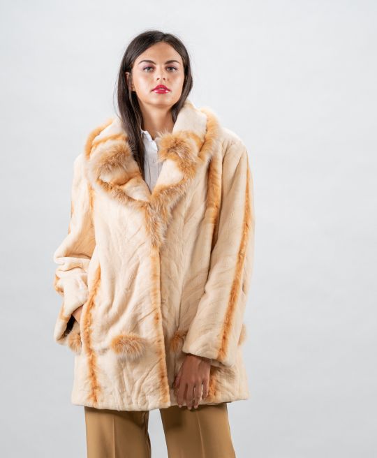 Cream Sheared Mink Fur Jacket