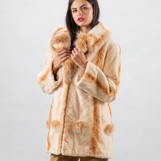 Cream Sheared Mink Fur Jacket