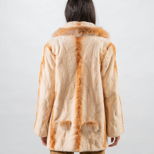 Cream Sheared Mink Fur Jacket