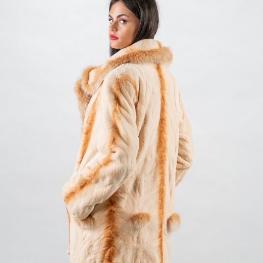 Cream Sheared Mink Fur Jacket