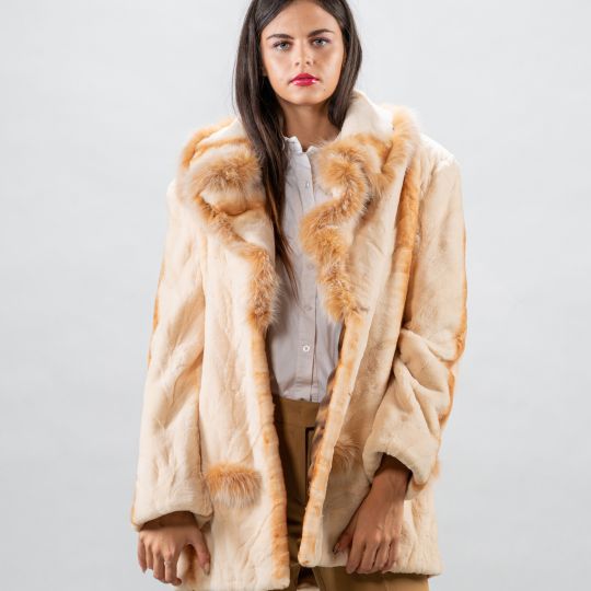 Cream Sheared Mink Fur Jacket