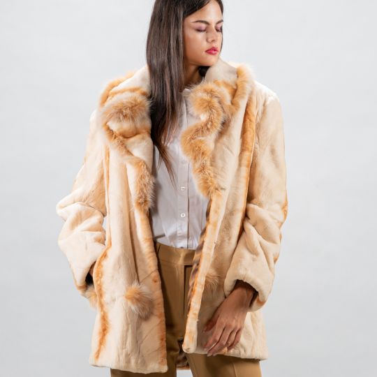 Cream Sheared Mink Fur Jacket