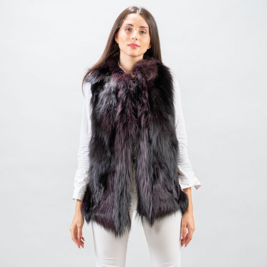 Purple Fox Fur Vest