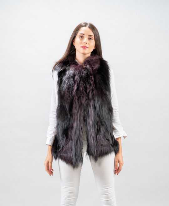 Purple Fox Fur Vest