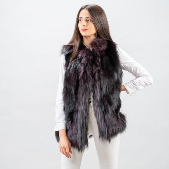 Purple Fox Fur Vest