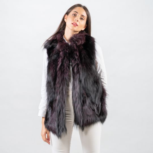 Purple Fox Fur Vest