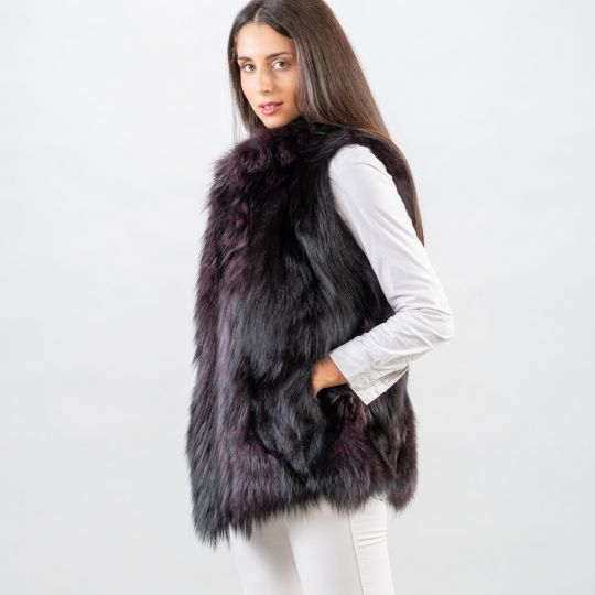 Purple Fox Fur Vest