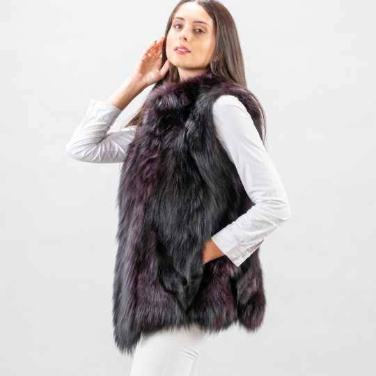 Purple Fox Fur Vest