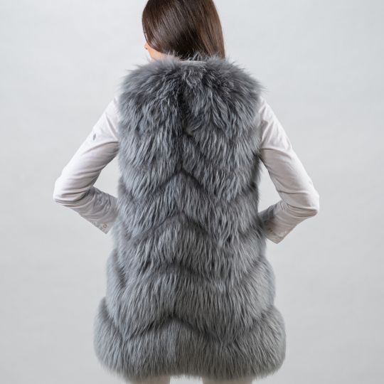 Light Grey Finn Raccoon Fur Vest