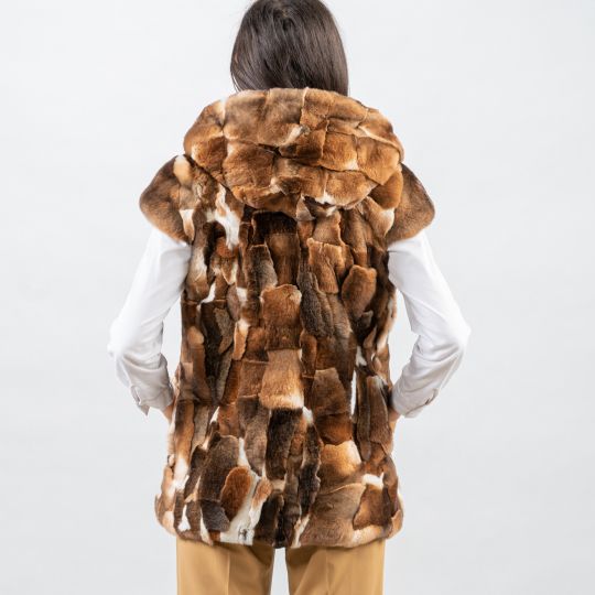 Hooded Orylag Fur Vest