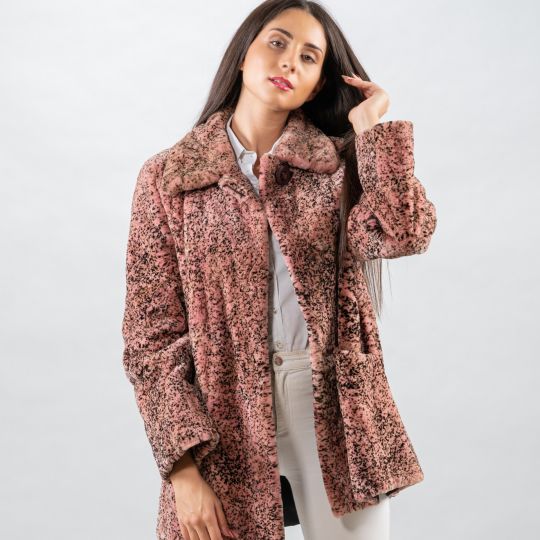 Pink Velvet Mink Fur Jacket