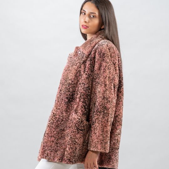 Pink Velvet Mink Fur Jacket