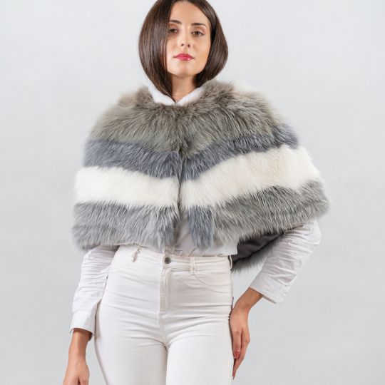 Three Color fox fur Cape