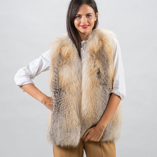 Natural Golden Iceland Fox Fur Vest